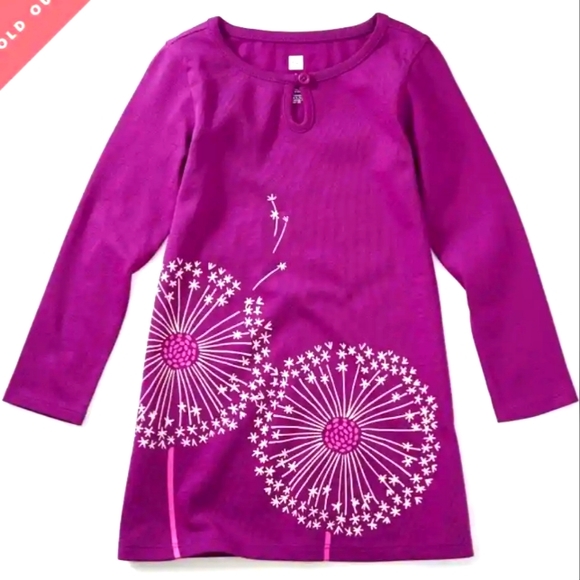 Tea Fuschia Dandelion Kids Dress - Picture 1 of 6